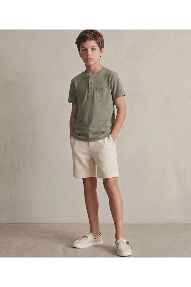 Boy's T-Shirt (with Buttons and Pocket Detail)