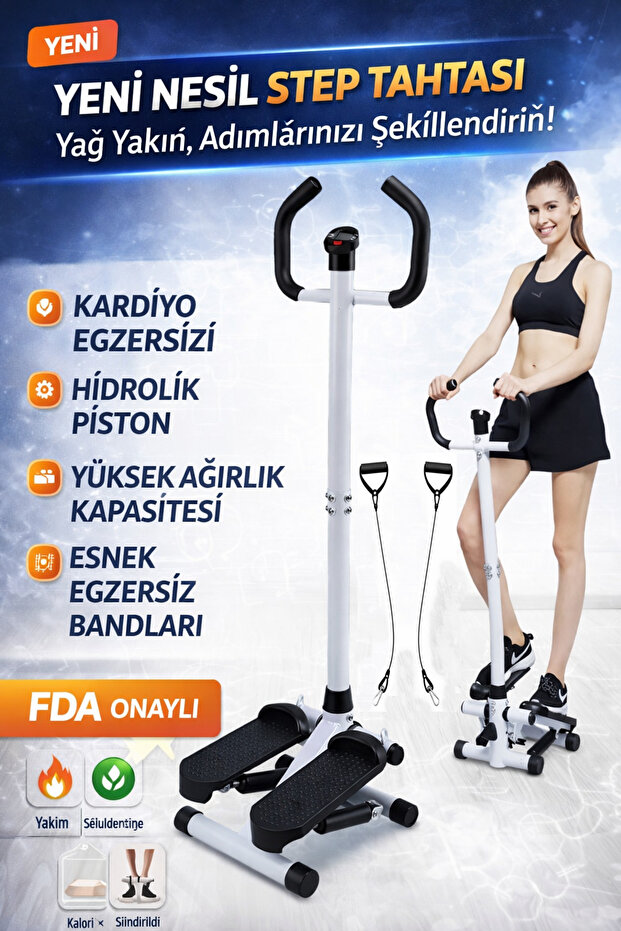 Tisul Dikey Eliptik Model Stepper Egzersiz Aleti Adım Bandı Step Hava Direnç Bandı adım egzersiz
