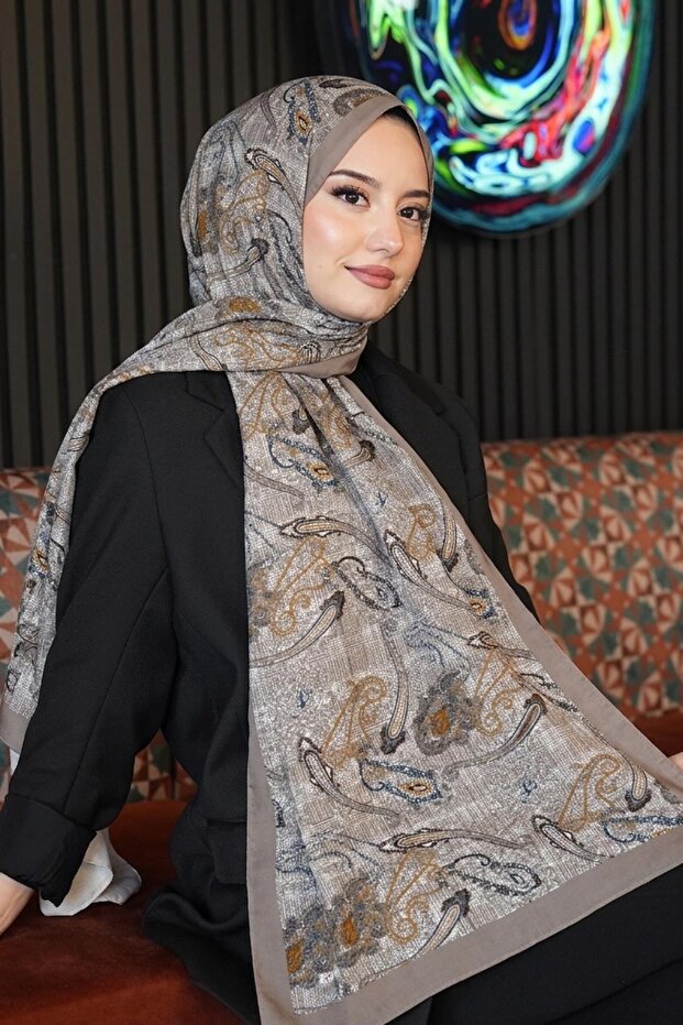 قماش منقش شال ناعم من فرو المنك بنمط بيزلي قطن
