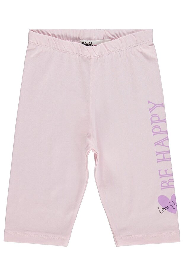 Be Happy Printed 2-5 Years Old Tights - Pink 3-4 Years Old
