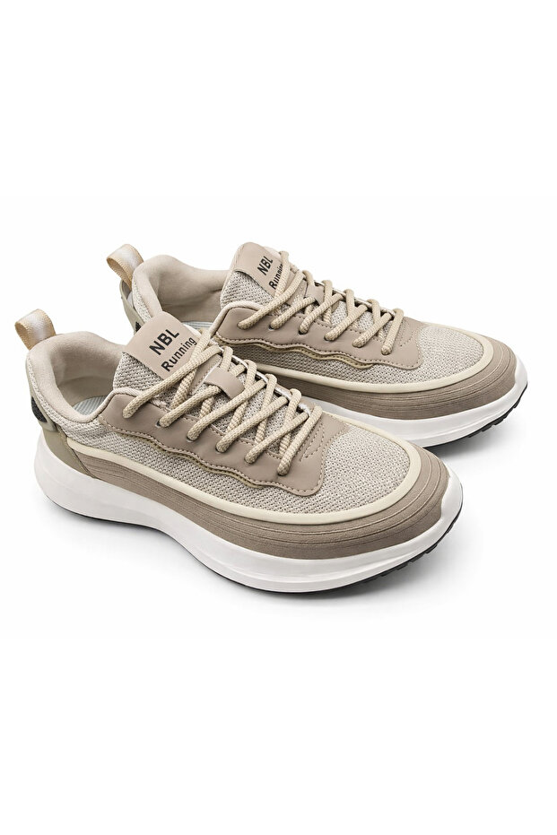 Beige Men's Knitwear Parachute Fabric Casual Shoes | Narrow Fit Full Orthopedic Lightweight Eva Sole Comfortable Design