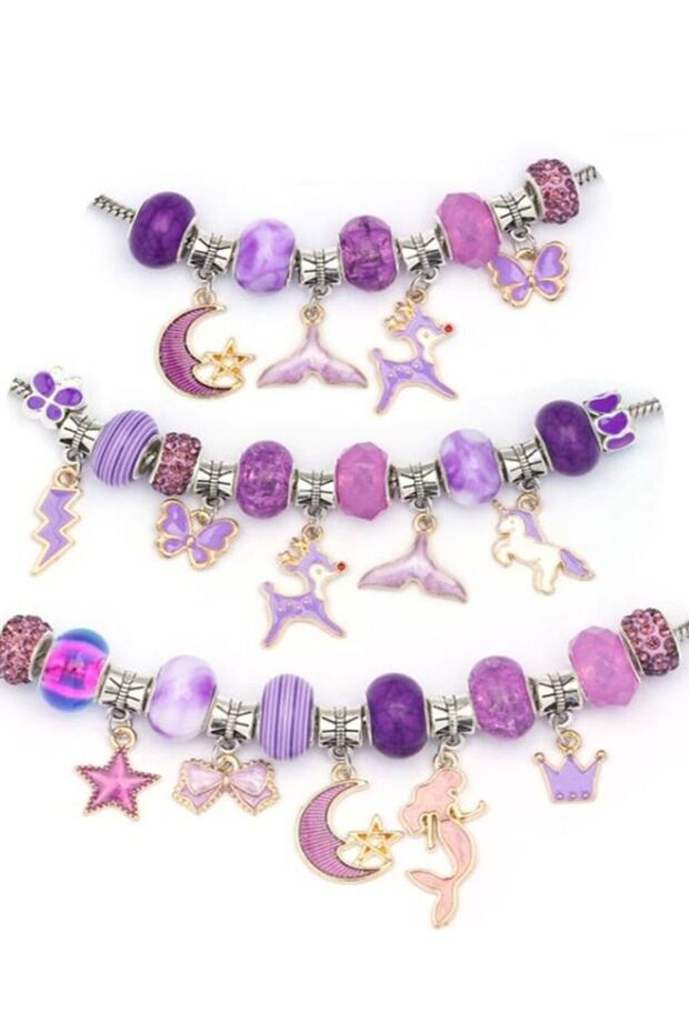 DIY Beaded Bracelet Craft Kit with Chains, Crystal Bead Jewelry Making Set for Creative Arts