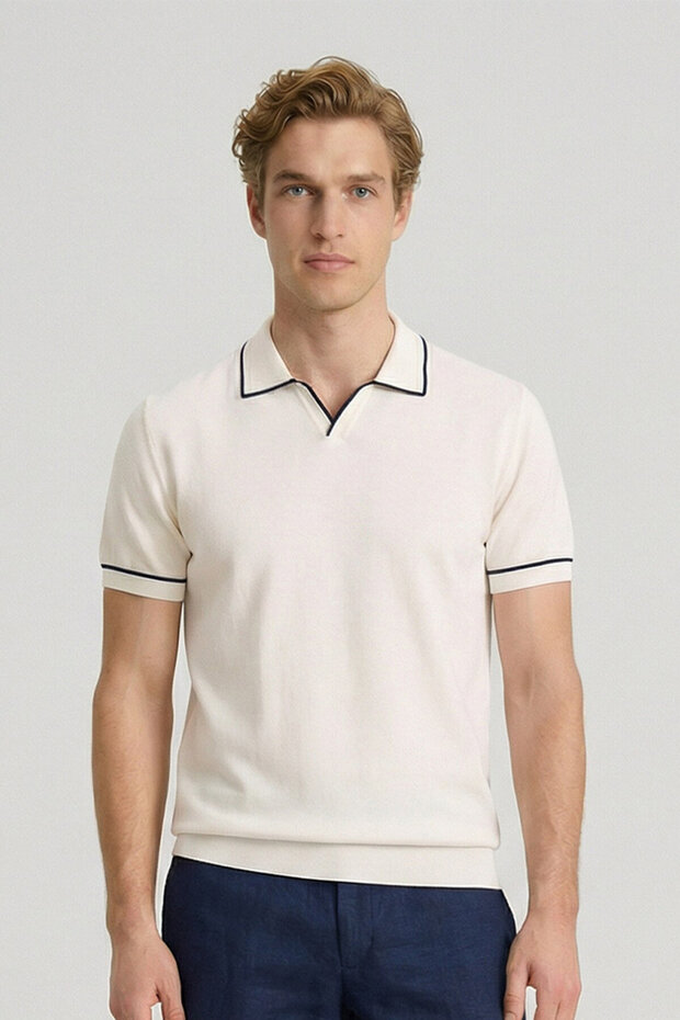 Barcelo Off-White 100% Cotton Polo Knitwear T-Shirt