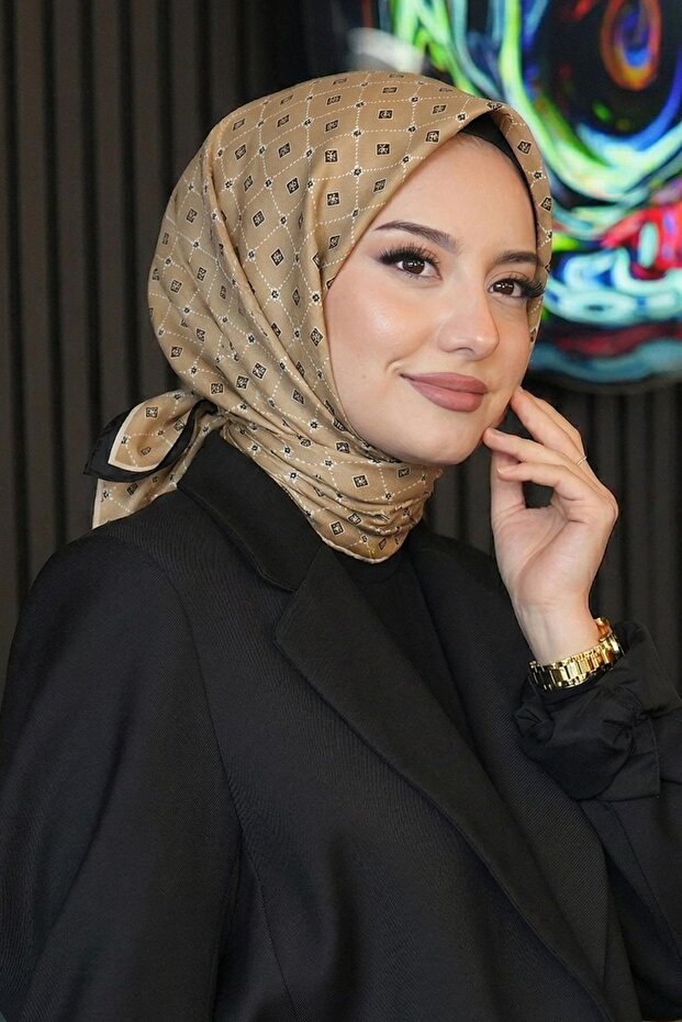 وشاح ناعم بنمط الماس الرقيق P قطن من كراميل سوفت