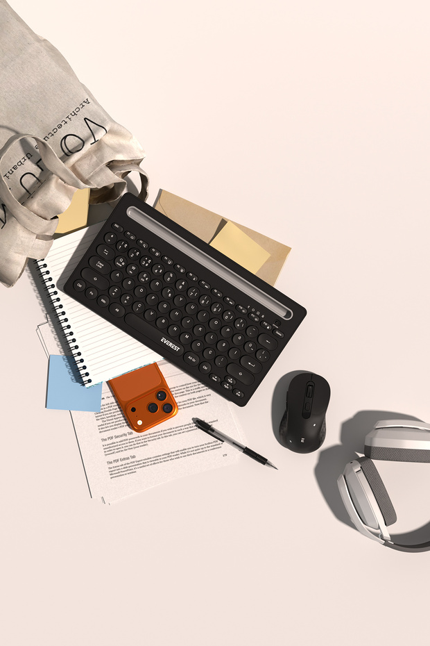 KB-BT84 Siyah/Gri Bluetooth Ultra İnce+Şarjlı Q Mac/Win/Android/Ios Uyumlu Kablosuz Klavye - 4
