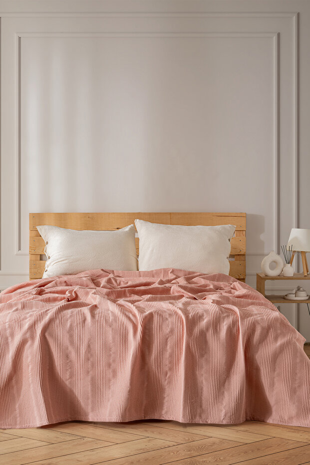 Double Cotton Bedspread / Pike - 200X230 Cm-Powder