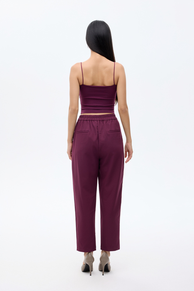 Modal Crop Basic Tank Top Roșu Claret - 5