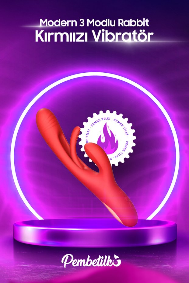 Modern 3 Modlu Rabbit Vibrator Kırmızı