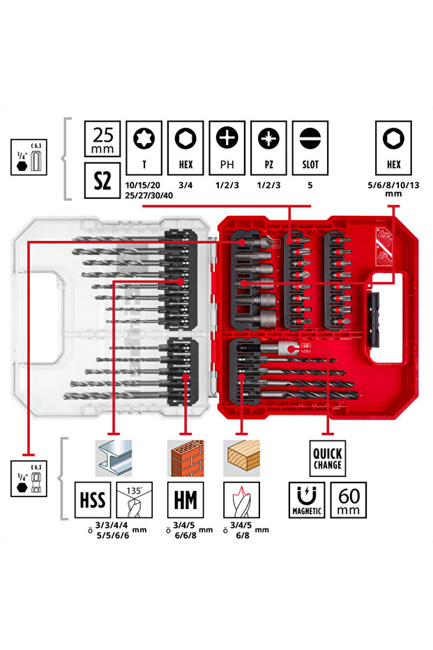L-CASE 40 parçalı uç ve matkap seti - 2