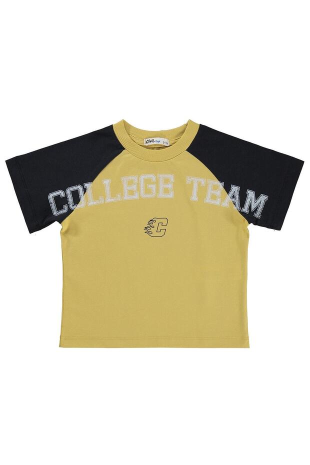 Boy's College Team Printed T-Shirt for Ages 2-5 - Yellow