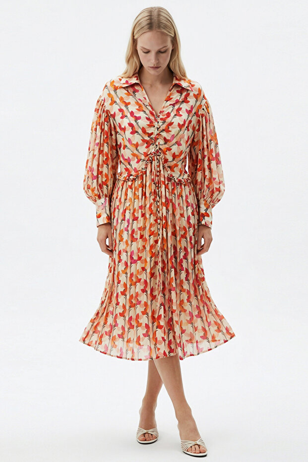 Rochie cămașă midi cu mânecă lungă - 5
