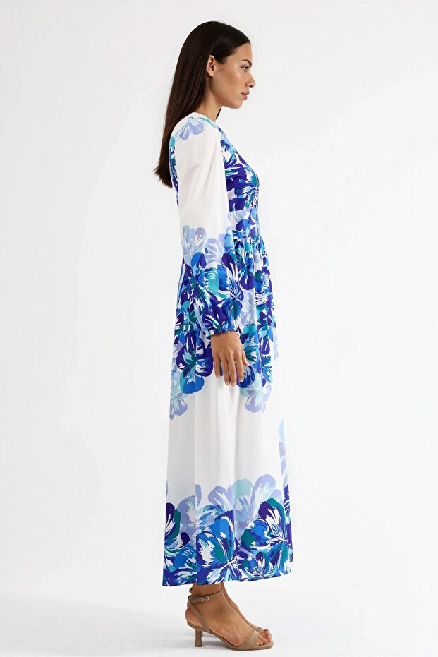 MSN Rochie Maxi cu Model Floral - 5