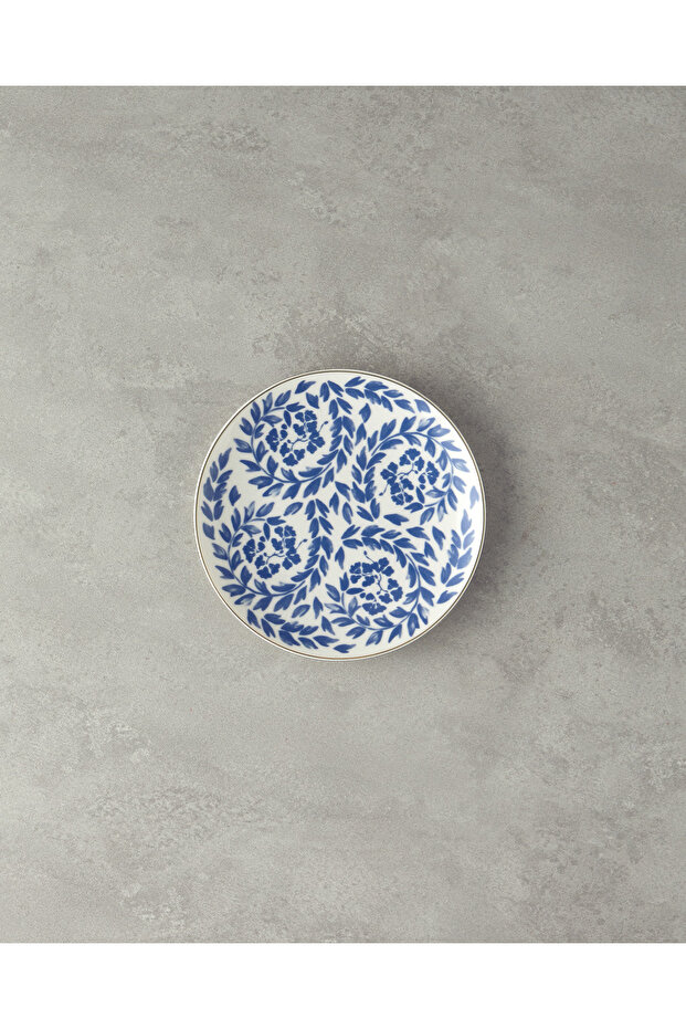 Carnival Floral Bone Porcelain Pasta Plate 20 cm Navy Blue-White