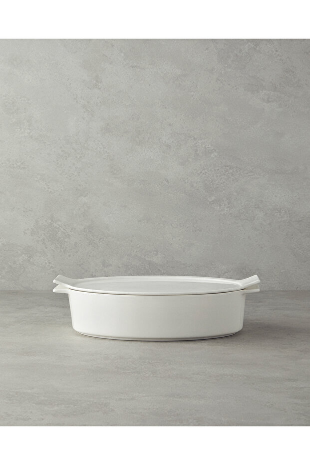 Pure New Bone Oval Oven Dish 34.5X23X7.5 cm White