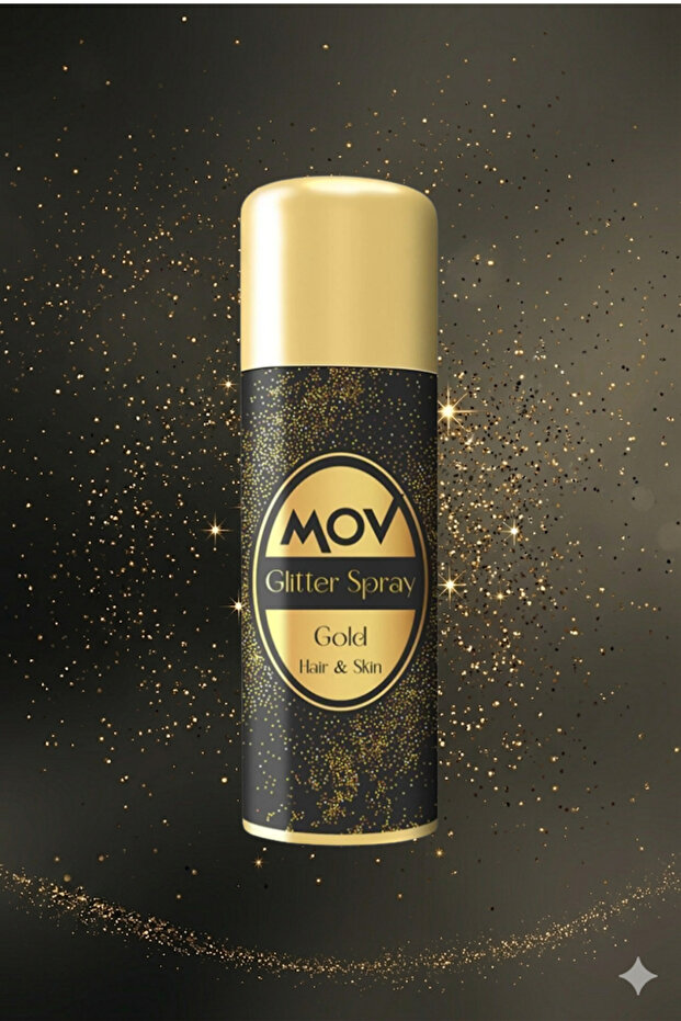 Glitter Simli Sprey GOLD 90 ML, Vücut-Saç Spreyi-Giysi-Tırnak Yoğun Işıltılı , Kalıcı Parlaklık - 1
