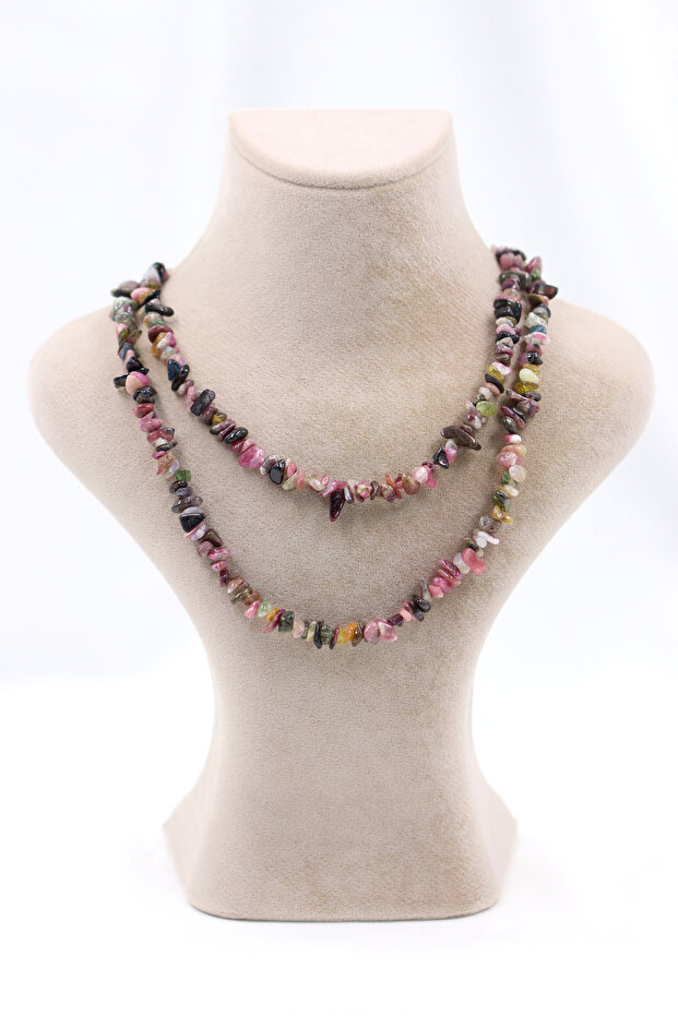 Tourmaline Tourmaline Stone Necklace Unshaped Natural Stone Broken Stone String