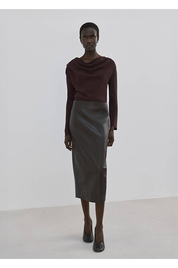 Asymmetrische Bluse mit Kragen - 2