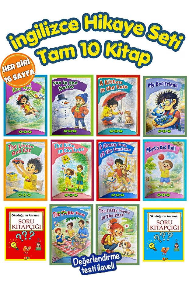 Ingilizce Grade 2-3 Hikaye Seti( 10 Süper Kitap)+ Değerlendirme Testi