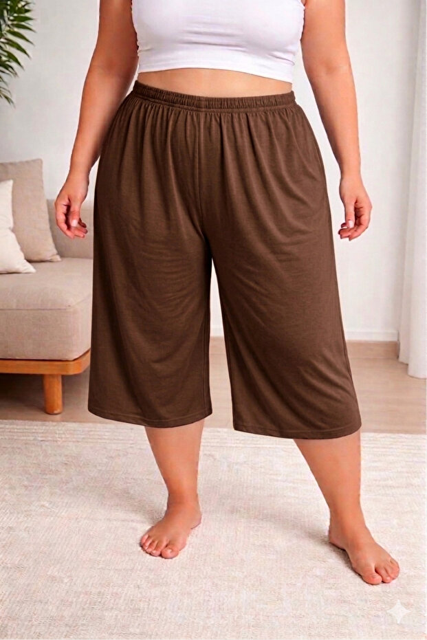 Oversize Cotton Combed Cotton Capri Shorts – Plus Size