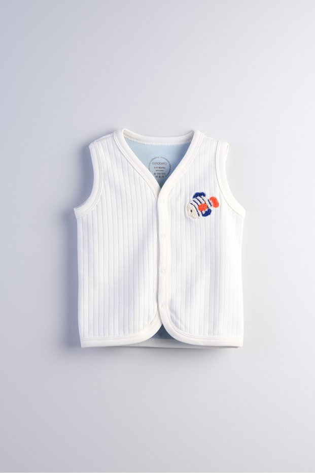 Süzene Embroidered Baby and Children's Vest 100% Cotton (Fish)