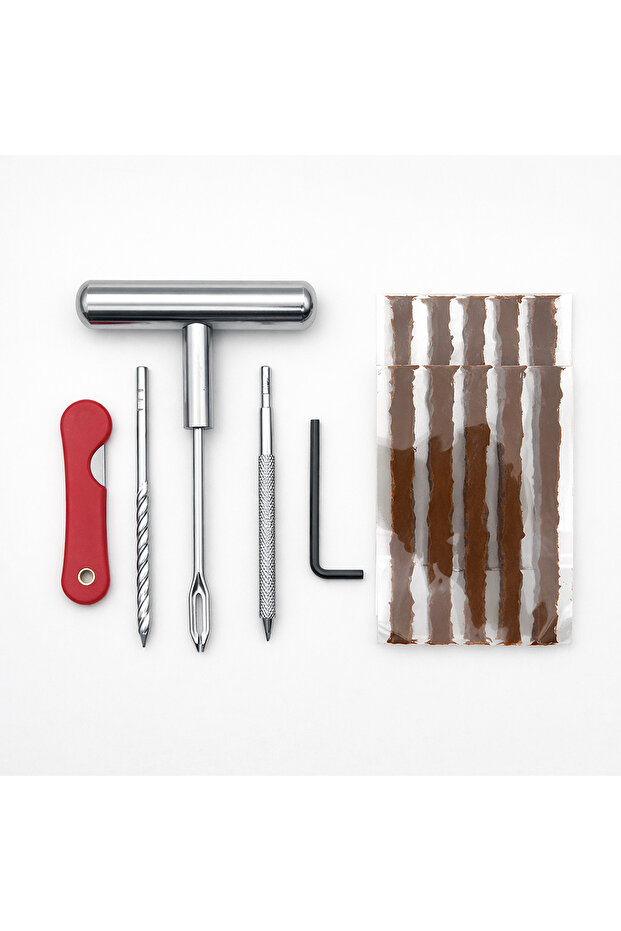 10 Pcs Tubeless Tire Repair Tool Kit – Heavy Duty T-Handle Plug Tool Set