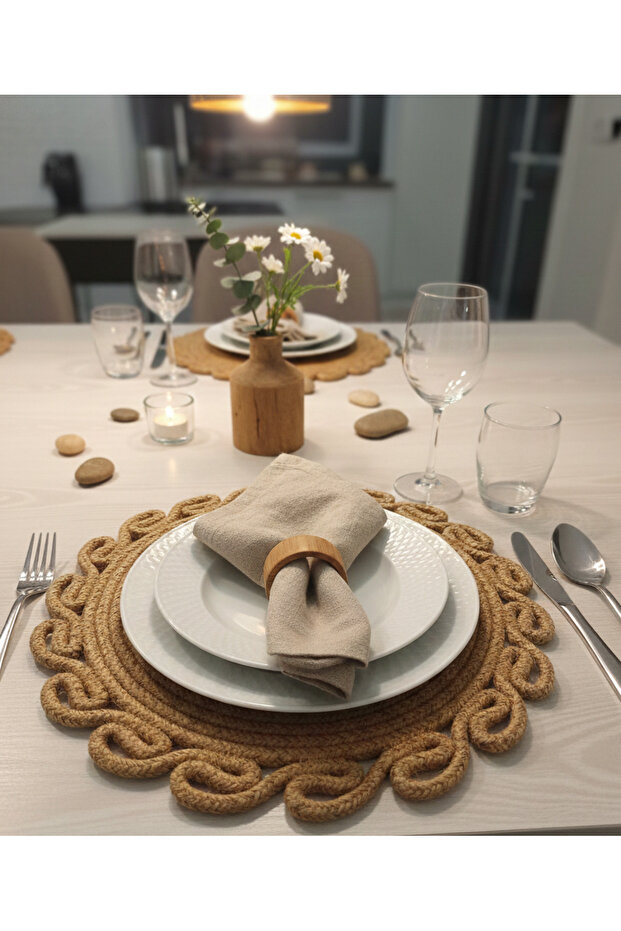 Natural Jute Rope Handmade 1Pc Supla Placemat I Decor Presentation