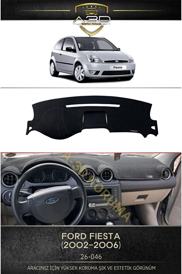 Ford Fi̇esta (2002-2006) Dashboard Protection Protective Cover Carpet Front Chest Panel A3D