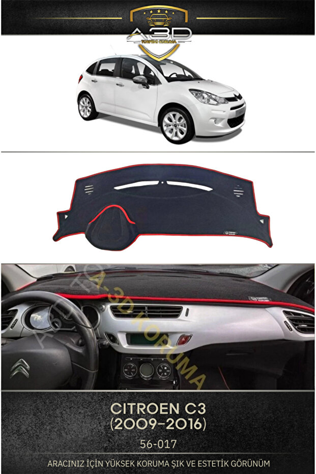 Citroen C3 (2009-2016) Front Chest Panel Dashboard Protection Protective Cover Carpet Cover Spare Part