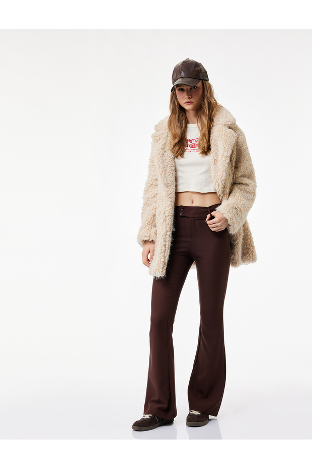 Slim Fit Double Buttoned Flared Pants