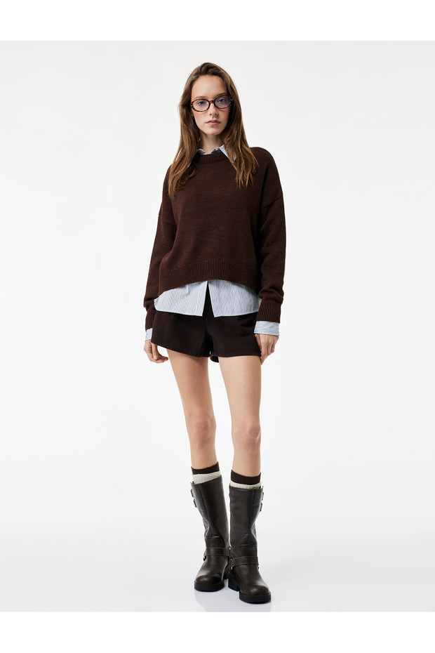 Long Sleeve Crew Neck Basic Knitwear Sweater
