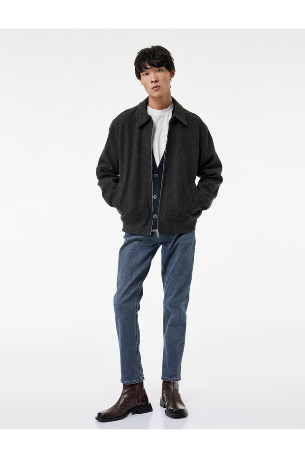 Normal Waist Cotton Slim Fit Jean Trousers - Brad Jean
