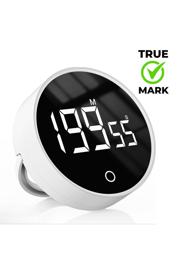 - Timer Digital LED Multifuncțional, Cronometru, Alarmă Sonoră, Magnet, ALB