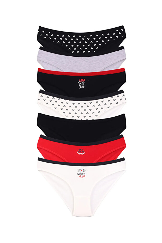 Mixed Women's Colorful Cotton Slip Panties 7-Pack