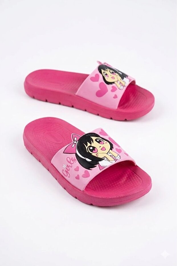 Girl's Summer Cat Lady Pu Comfortable Sole Home Bathroom Pool Beach Slippers