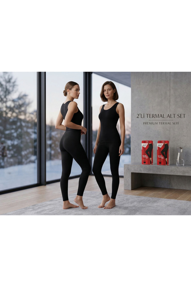 Women's Thermal Underwear Black Bottom 2-Pack