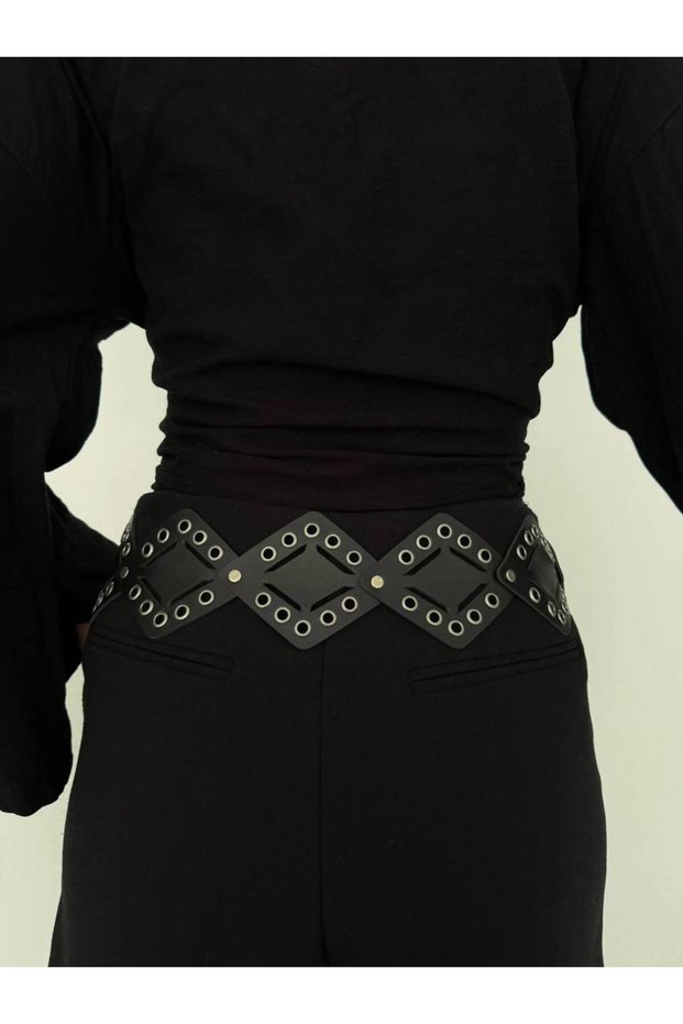 Women's Pants Belt with Staple Detail, Jacket Belt, Dress Belt, Shirt Belt