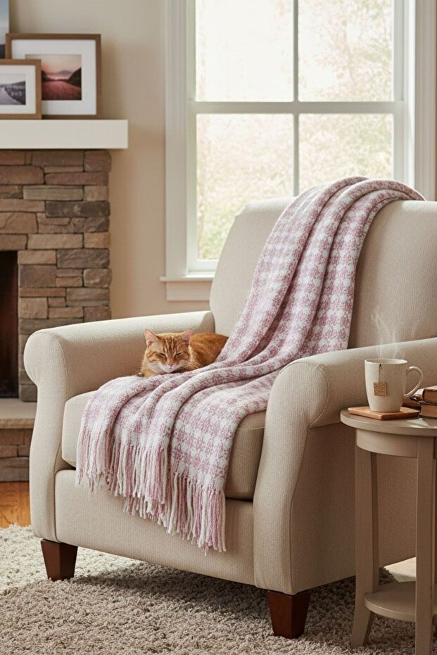 Cotton Balcony and Sofa Blanket - 130X170 cm Soft Textured Shawl