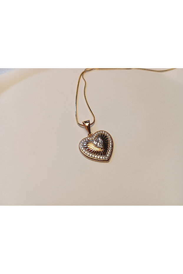 Rose Gold Heart Locket Necklace - 45 cm