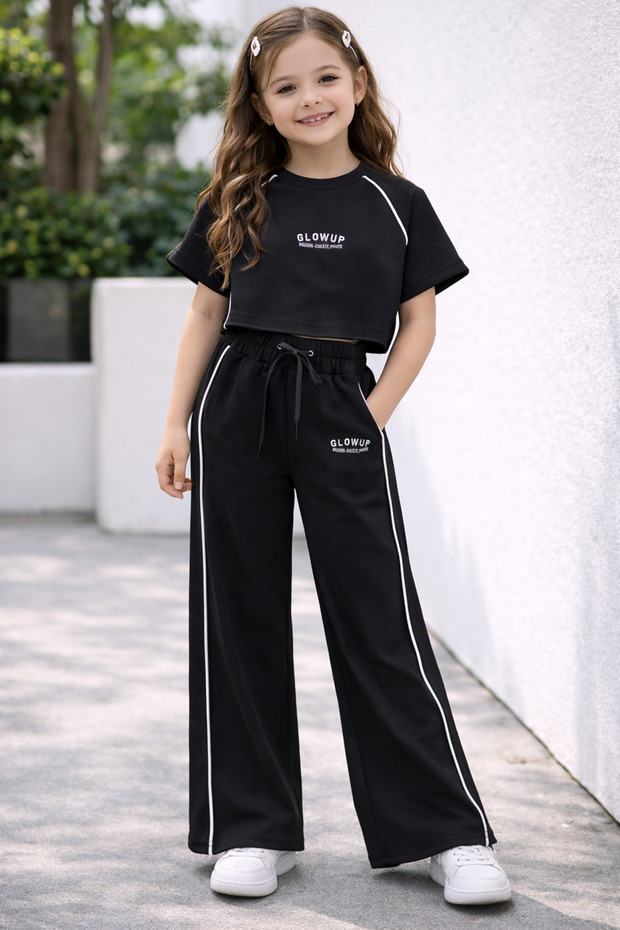 Girl's Striped Soft Tracksuit Set