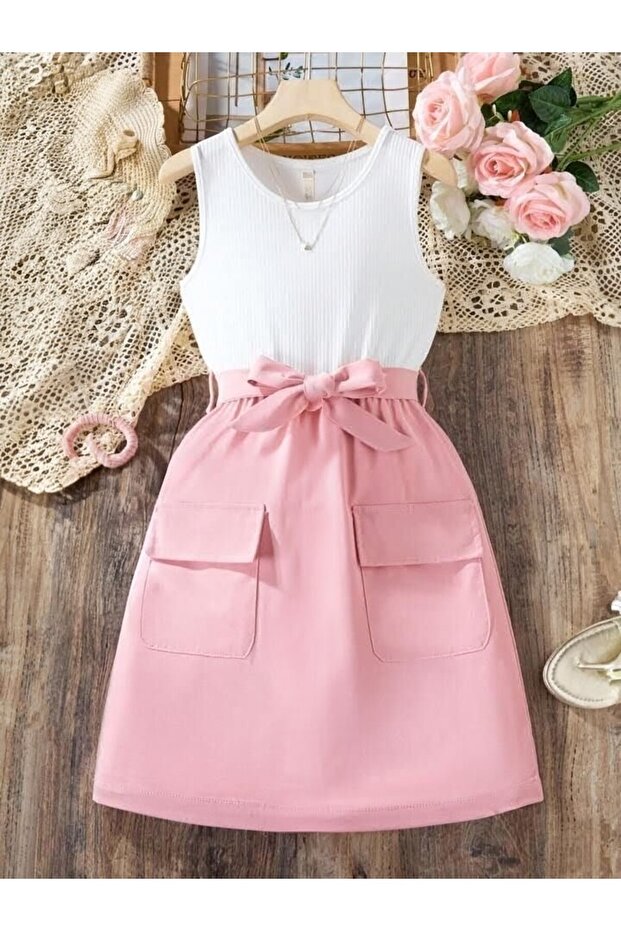Pink Girls' 2-Piece Combination Woven Skirt