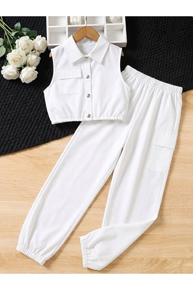 Summer Woven 2-Piece Combination with Snap Closure