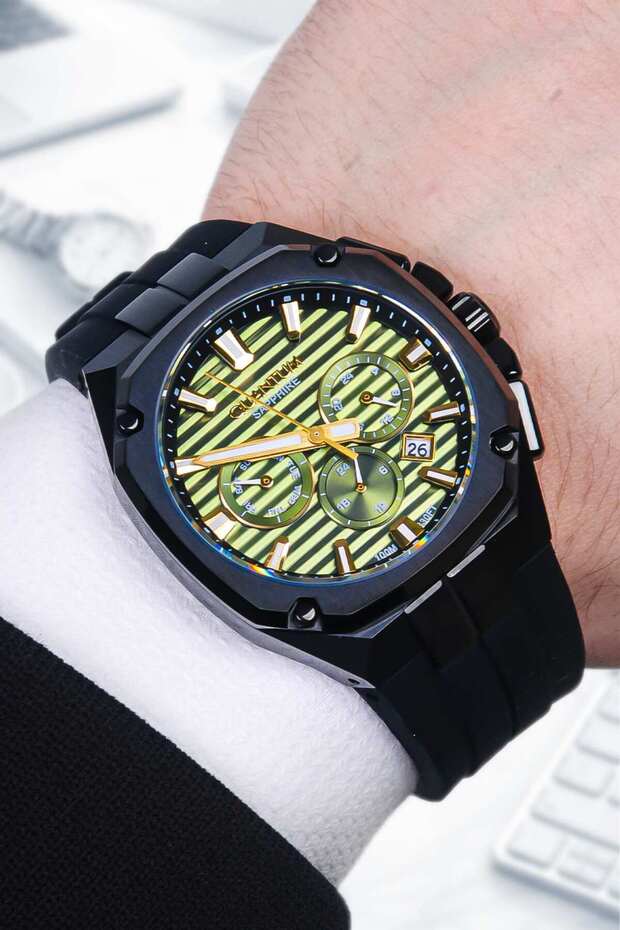 Original Steel Case Sapphire Glass Silicone Band Men Wristwatch 10 Atm Water Resistant