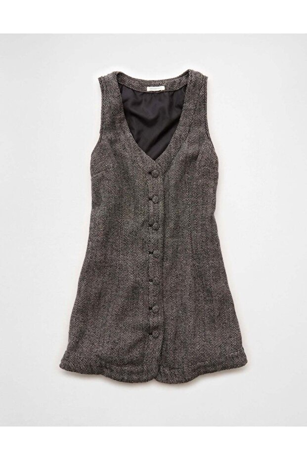 AE Button-Front Pinafore Mini Dress