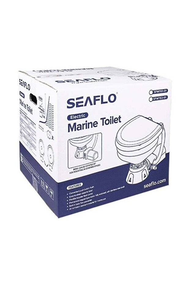 Electric Marine Toilet 12V 24V Compact Self Priming Ceramic Boat Toilet