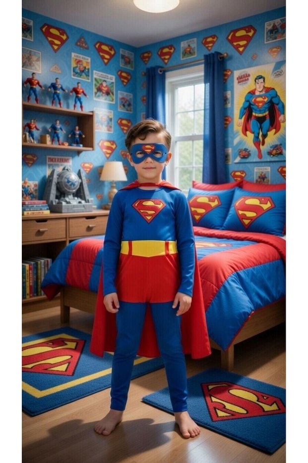 Boy's and Girl's Superhero Superman Costume- Unisex Superman Outfit