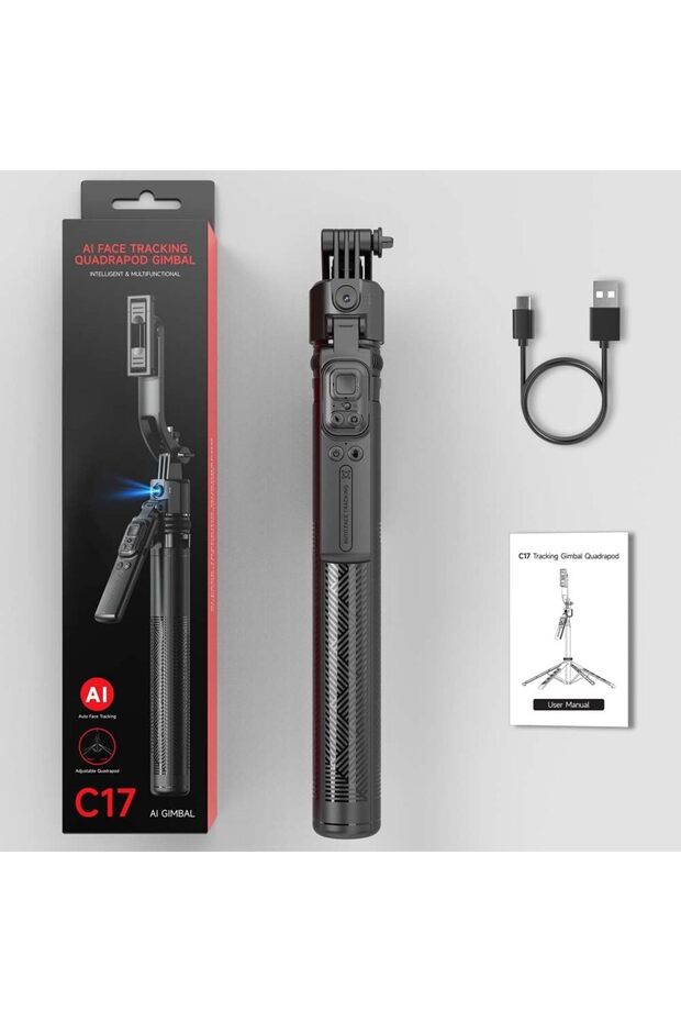 C17 AI Face Tracking Selfie Stick & Tripod