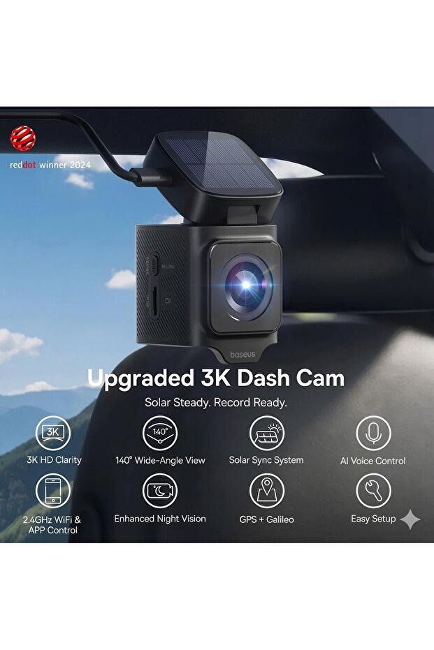 Besus - Dash Cam 3K Front and Rear Hd Camera Integrated Gps