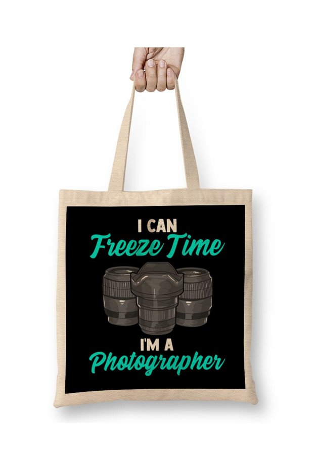 Funny I Can Freeze Time I'm a Photographer Pun Cloth Bag Long Handle