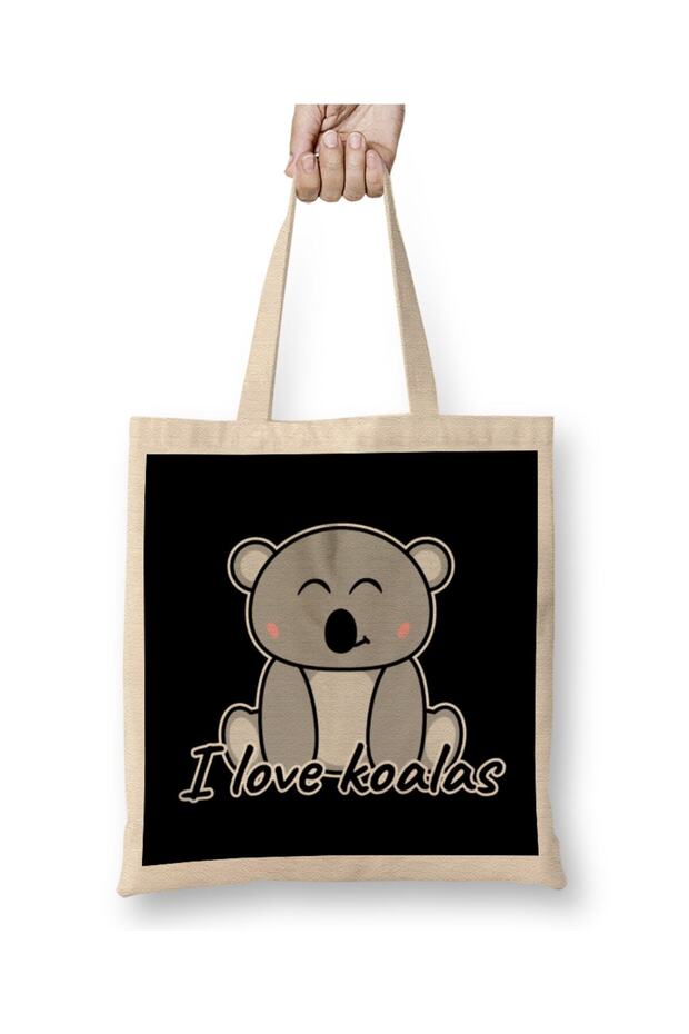 حقيبة قماش Koala I Love Koalas بمقبض طويل