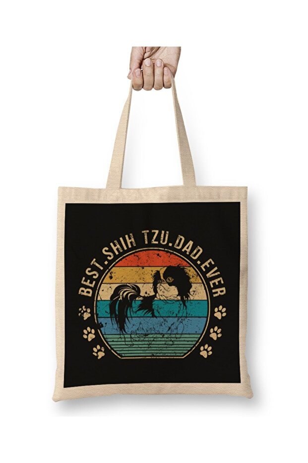 Best Shih Tzu Dad Ever Gift Father's Tote Bag Long Handle